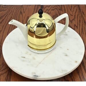 Mid Century Hall‎ China Teapot w Metal Cozy Forman Family Inc USA MCM